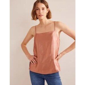 BODEN Longerline Sateen Cami Sz 4 Blush NWT